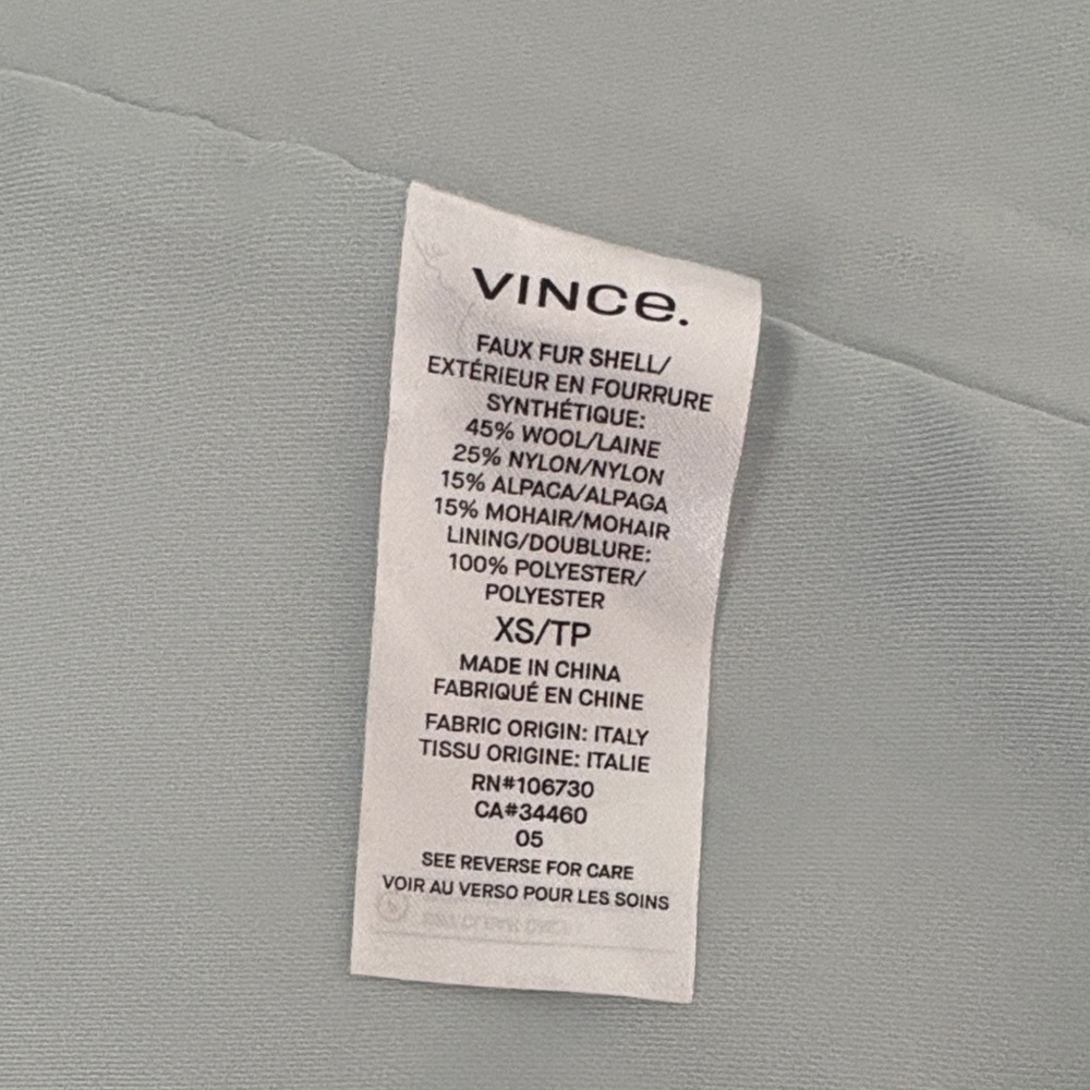 Vince Soft Blue gray Wool Blend Coat - Picture 3 of 6